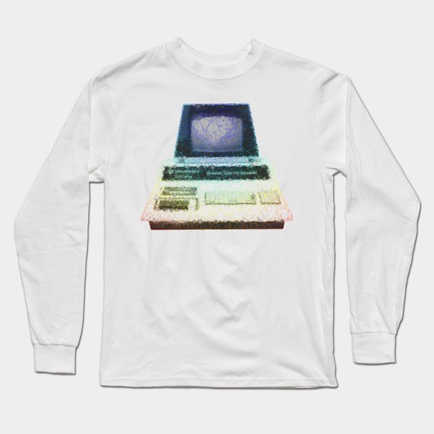 Low Poly Commodore with Gradient Colored Edges Long Sleeve T-Shirt by TRIME